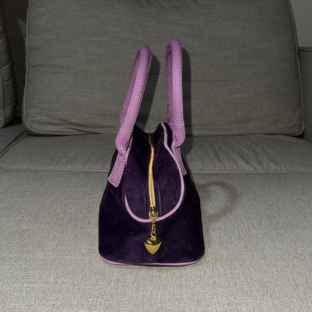 Victoria’s Secret velour bag Purple and Pink Heart - Picture 3 of 8
